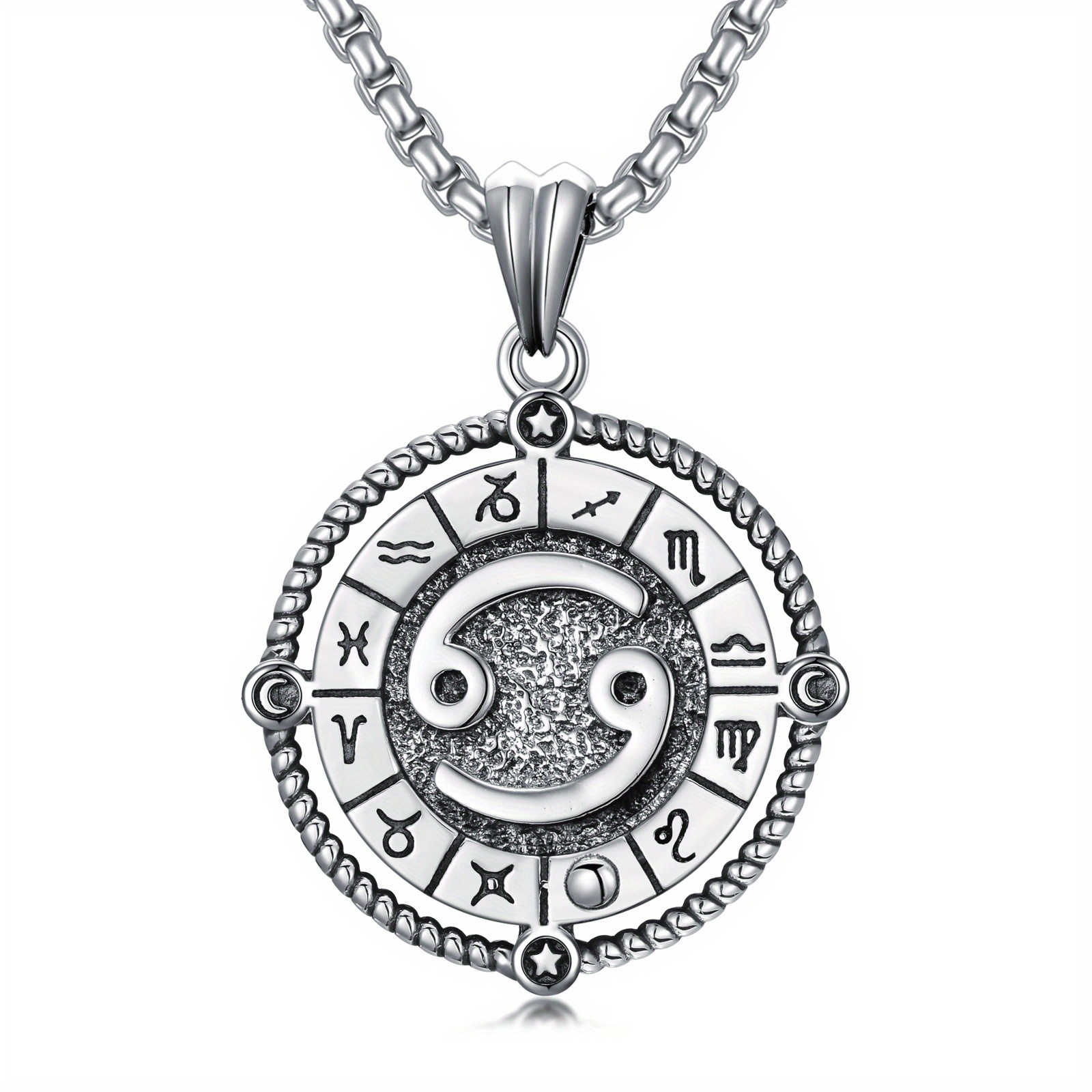925 Silver Zodiac Sign Necklace with Constellation Pendant